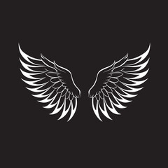 Graceful Guardian: Angel Icon Vector Cherubic Charm: Logo Vector Wings