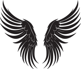 Angelic Aura: Wings Logo Vector Graceful Guardian: Angelic Icon