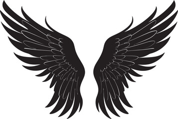 Cherubic Charm: Wings Icon Design Celestial Feathers: Logo of Angel Wings