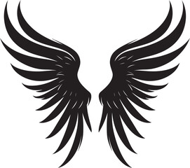 Serene Seraph: Iconic Angel Emblem Angelic Aura: Wings Logo Vector