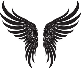 Divine Radiance: Iconic Wings Emblem Ethereal Elegance: Angel Icon Design