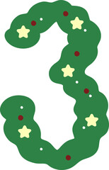 Cute Christmas Wreath Christmas Tree Theme Number 3 Three