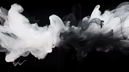  wallpaper, desktop wallpaper, black and white smoke and ink  © LUJAIN