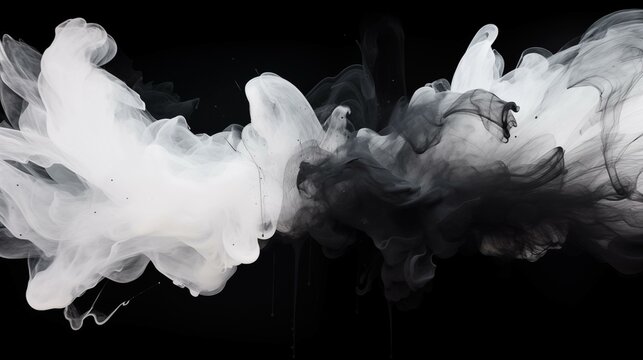 wallpaper, desktop wallpaper, black and white smoke and ink 