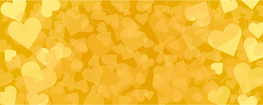バレンタインに使える金色のハートのベクター背景画像