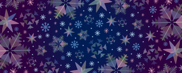 Fototapeta premium クリスマスに使える雪の結晶の青いベクター背景画像