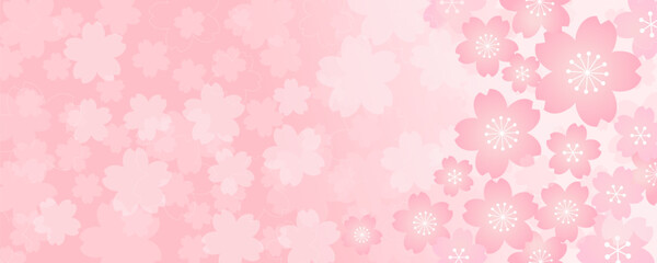 ピンクのパステル調の桜模様の背景素材のベクターイラスト