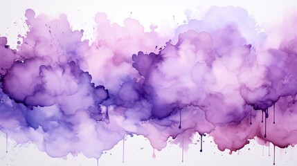 Watercolour splash on isolated background. Purple paint splatter. Violet paint splash texture.