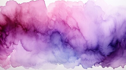 Watercolor splash on isolated background. Purple paint splatter. Violet paint splash texture.