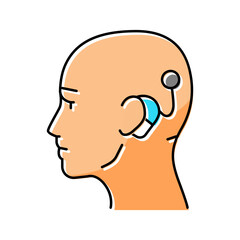 cochlear implant audiologist doctor color icon vector. cochlear implant audiologist doctor sign. isolated symbol illustration