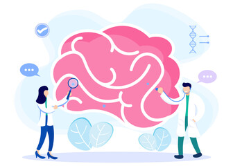 Illustration vector graphic cartoon character of diagnosis