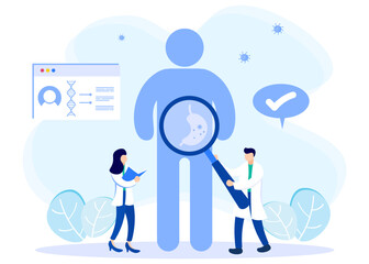 Illustration vector graphic cartoon character of diagnosis