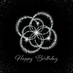 Silver dust on black background, birthday party background design