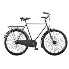 Old classic bicycle illustration isolated on a transparent background