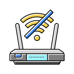 network troubles repair computer color icon vector. network troubles repair computer sign. isolated symbol illustration