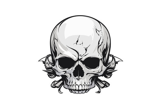 Scary Skull on clear background