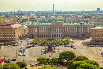 View of St. Isaac's Square from the colonnade of St. Isaac's Cathedral.