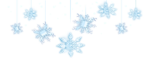 Vector christmas background with snowflakes isolated on white background.
