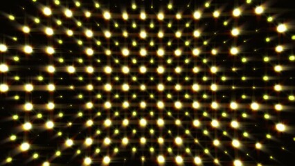 Glowing dots grid background. Gold lights color background video. 4K resolution video 3840x2160