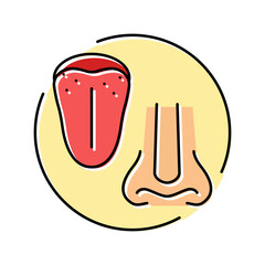 changes taste smell disease symptom color icon vector. changes taste smell disease symptom sign. isolated symbol illustration