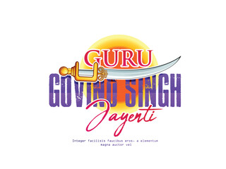 illustration of Guru Gobind Singh Jayanti Sikh festival and celebration in Punjab