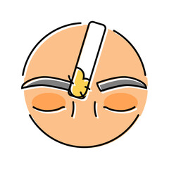 eyebrow hair removal male color icon vector. eyebrow hair removal male sign. isolated symbol illustration