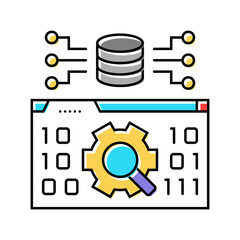 data validation database color icon vector. data validation database sign. isolated symbol illustration - obrazy, fototapety, plakaty
