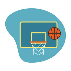 Basketball hoop with ball.Vector illustration.