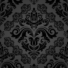 Classic seamless pattern. Damask orient dark ornament. Classic vintage dark background. Orient pattern for fabric, wallpapers and packaging