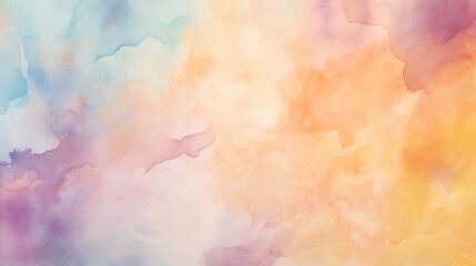 An artistic abstract watercolor background with soft, natural pastel colors blending seamlessly, evoking a tranquil, serene atmosphere.