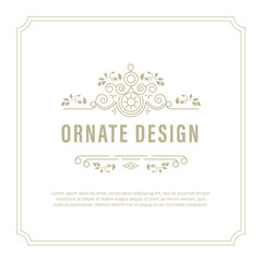 Elegant ornate element for Vector ornamental decorative fdesign template, place for text.