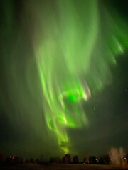 Stunning aurora at the sky over Canada (Alberta)