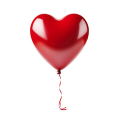 red heart balloon isolated on a transparent or white background, png