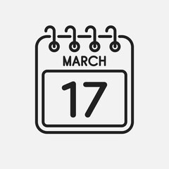 Icon page calendar day - 17 March