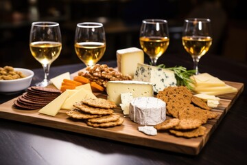 a group taste testing different cheeses with rye crackers