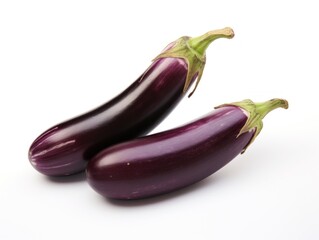 Aubergines isolated on white background