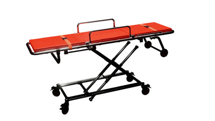 Medical gurney - stretcher resuscitation on isolated background, alpha channel, png