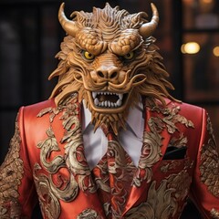 Fototapeta na wymiar Chinese dragon in costume