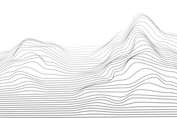 Foto op Canvas Abstract landscape wireframe vector background. Digital grid technology illustration landscape © DISTROLOGO