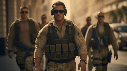 Fototapeta premium group of army soldiers 