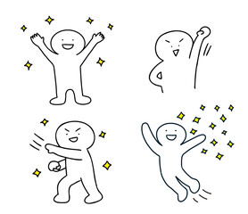 キラキラシーン　棒人間