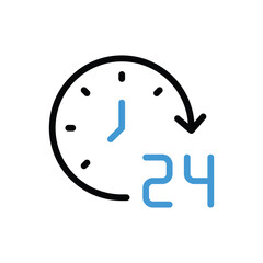  24 Hour Icon vector stock illustration