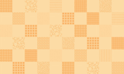Seamless color pattern of squares with different patterns. Illustration for banners, posters, textures, textiles and simple backgrounds