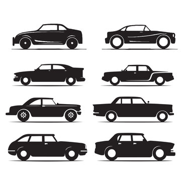 car silhouettes set vector illustration. car silhouettes icon