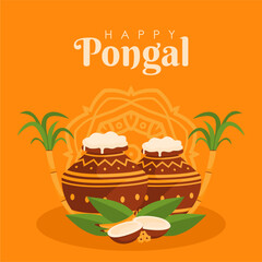 happy pongal post template vector