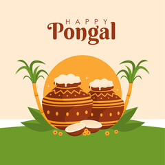 happy pongal banner template vector