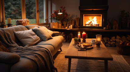 A cozy and inviting living room scene, AI Generative