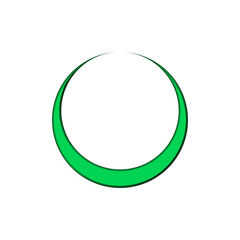 Abstract green circle icon isolated on transparent background