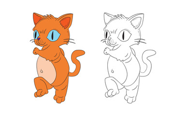 cute animal illustration for book drawing page
