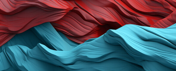 abstract wavy fabric background in red and blue colors